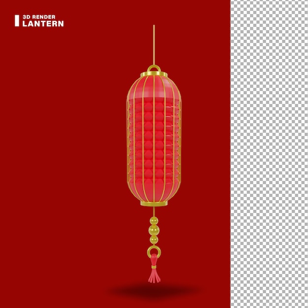 Lanterna di illustrazione 3D per felice anno nuovo cinese