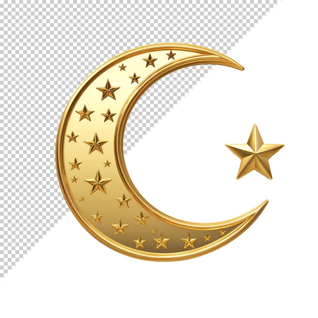 Lanterna do eid e do ramadan ou estrelas da lua desenho da mesquita isolado em fundo transparente