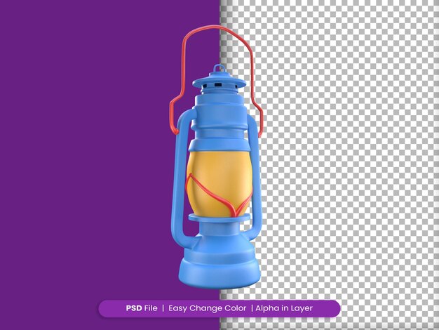 PSD lanterna tradicional do ícone do ramadã de renderização 3d