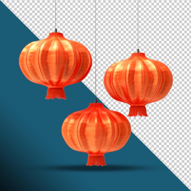 PSD lanternas chinesas com fundo transparente em formato png