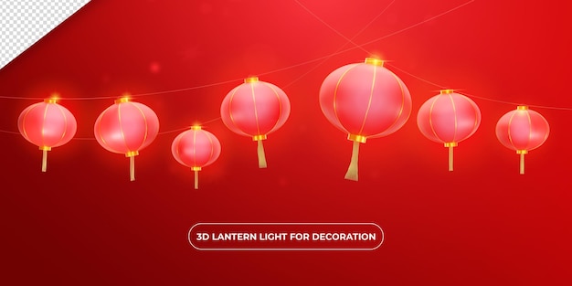 PSD lanterne 3d du nouvel an chinois pour la décoration