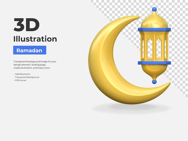 Lanterne Décoration Icône Ramadan 3d Illustration