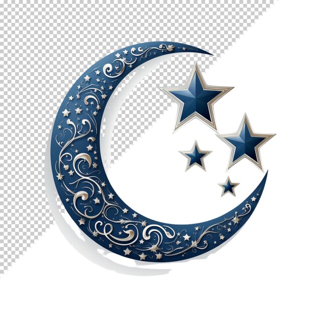 PSD lanterne d'eid et de ramadan ou étoiles de lune conception de mosquée isolée sur un fond transparent