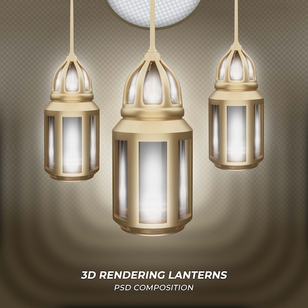 PSD lanternes arabes modèle 3d