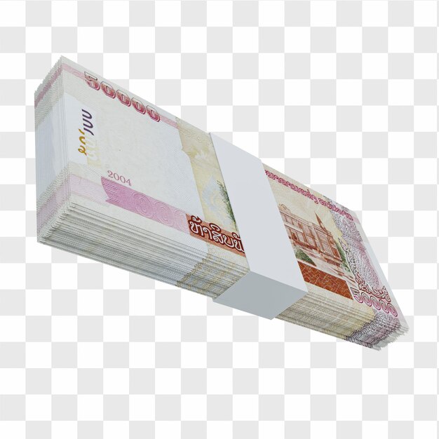 Laos currency kip 50.000: stapel von lak laos-banknoten