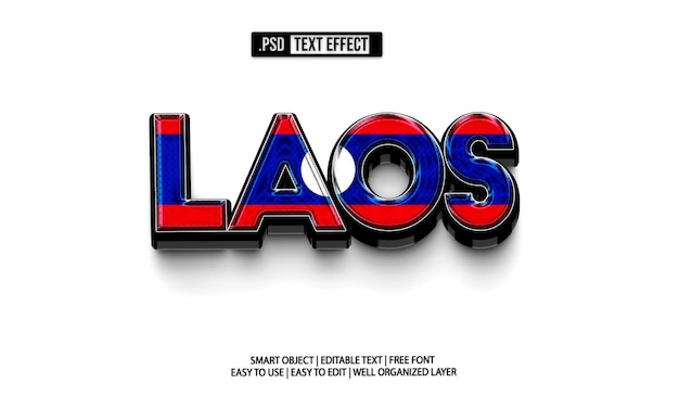 LAOS Text-Effekt-PSD-Vorlage