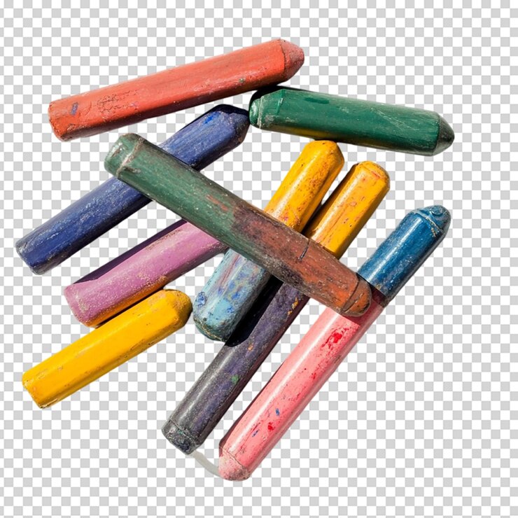 PSD lápices de colores aislados sobre un fondo blanco