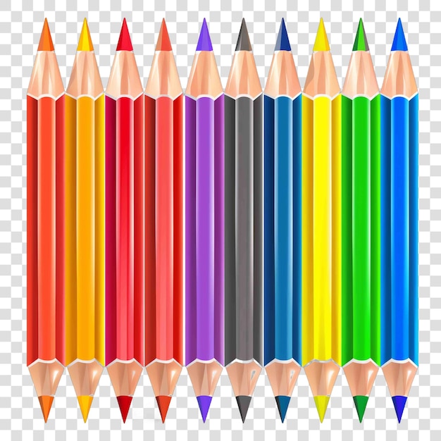 lápices de colores fondo transparente vector elemento en fondo transparente
