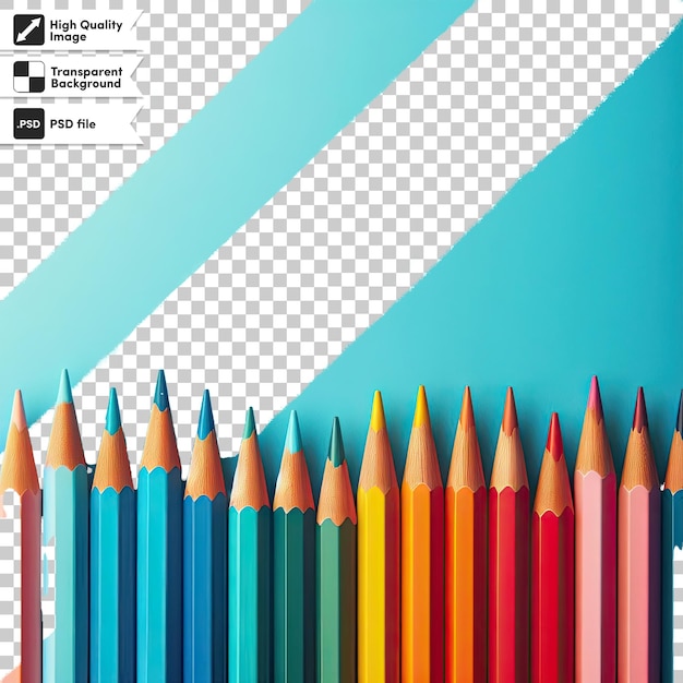 Los lápices de colores PSD en un fondo transparente