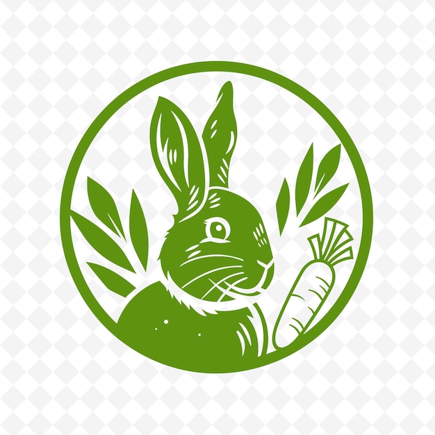 PSD un lapin avec un cercle vert sur lui avec une image d'un lapin sur lui