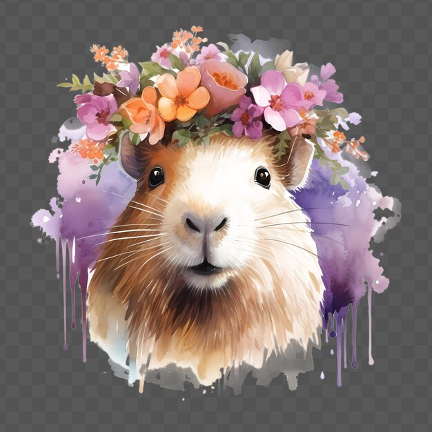 Un Lapin Avec Une Couronne De Fleurs Sur La Tête