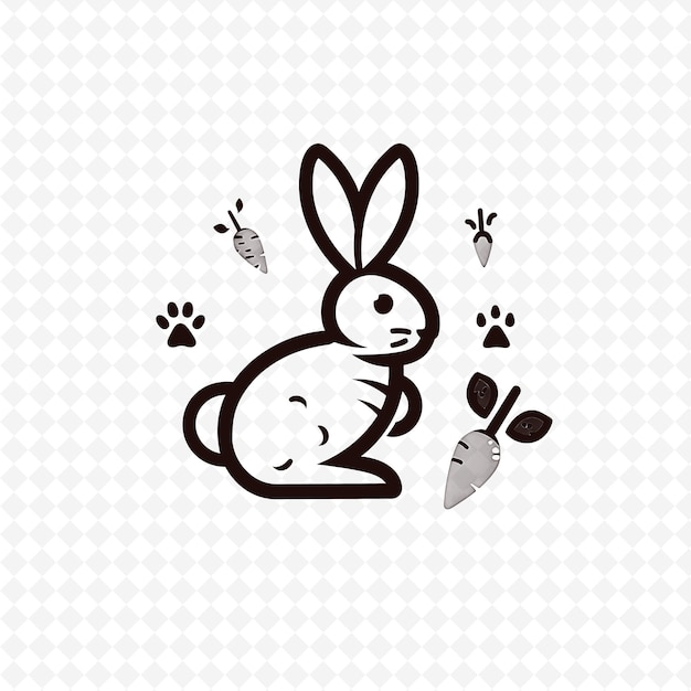 PSD un lapin de dessin animé avec un lapin sur le dos