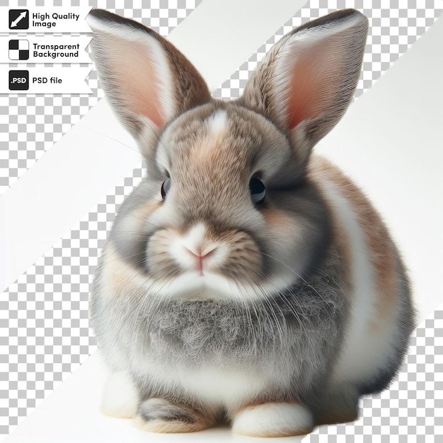 PSD un lapin avec une photo d'un lapin sur son visage