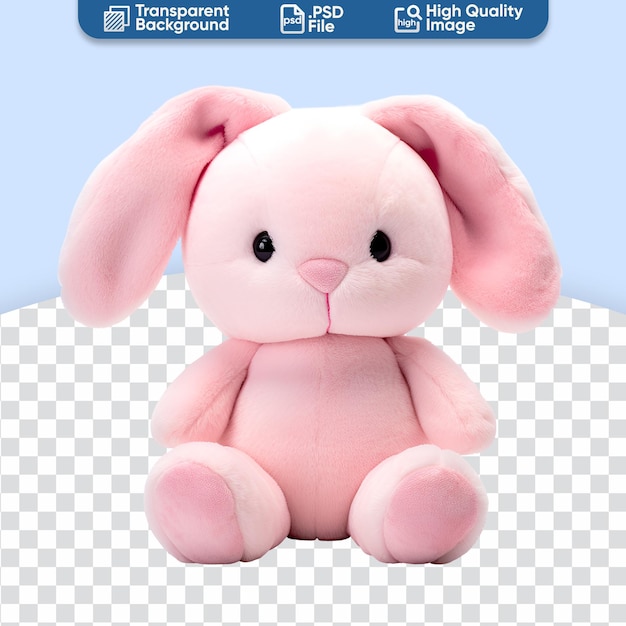 PSD le lapin rose et le lapin en peluche