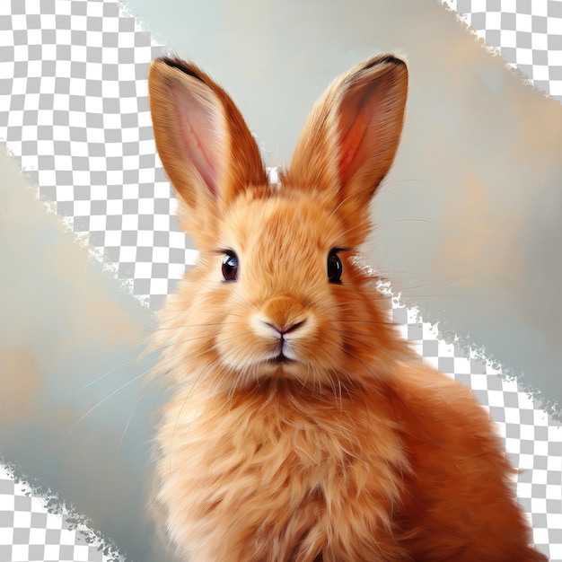 PSD lapin rouge sur fond transparent