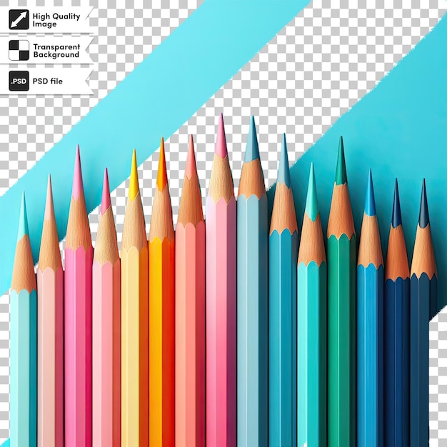 PSD lápis coloridos psd em fundo transparente