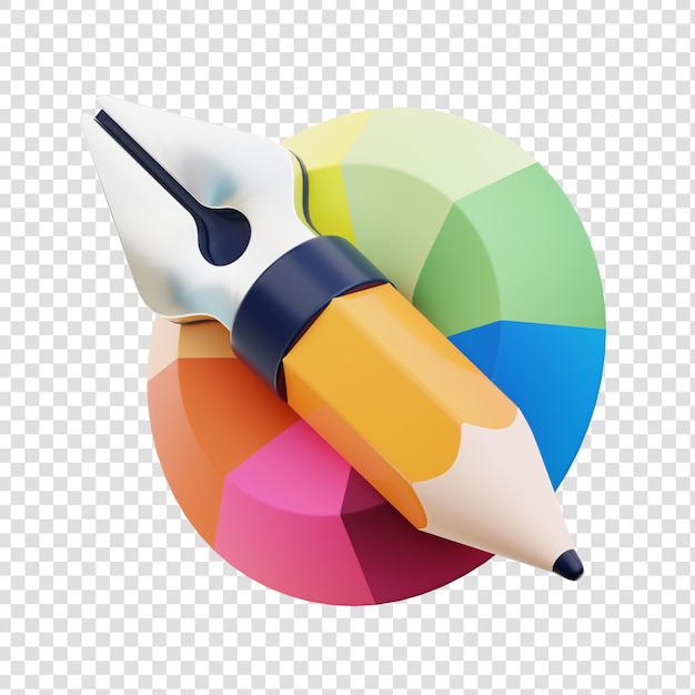 PSD lápis renderização 3d do elemento de design gráfico