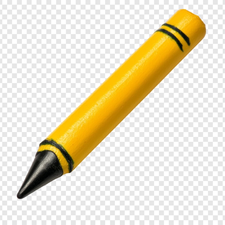 PSD lápiz amarillo de primer plano isolado suministro de arte suministro escolar herramienta de dibujo