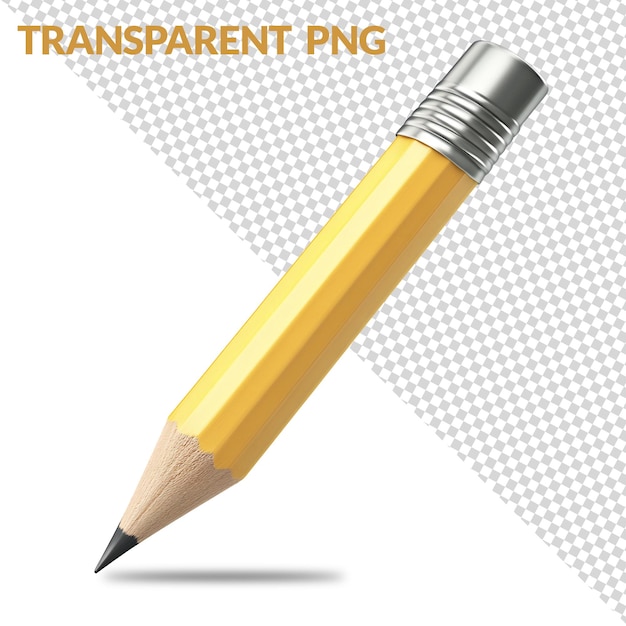 Lápiz amarillo transparente en png