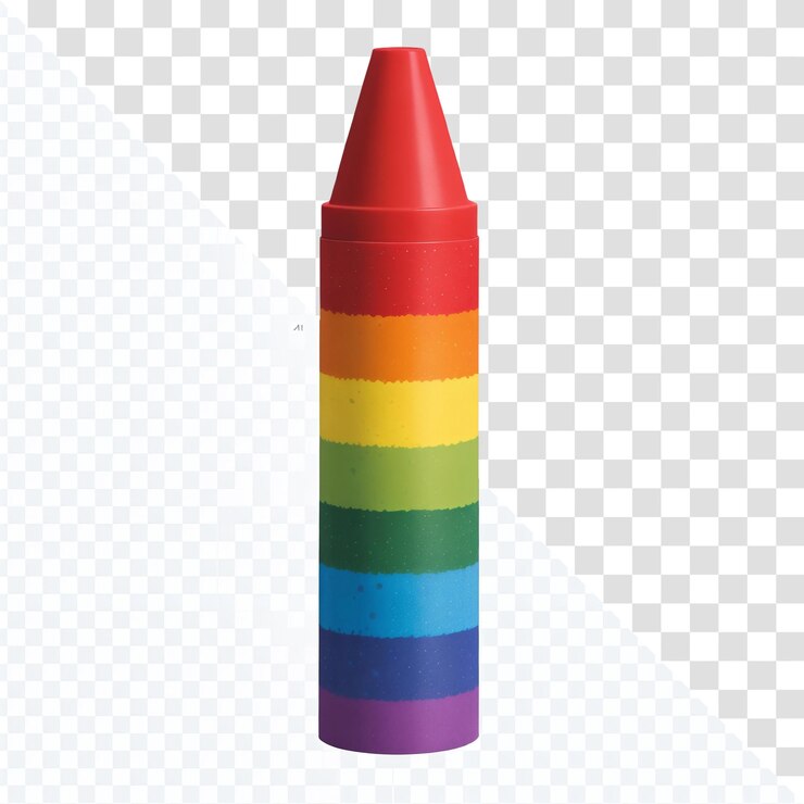 PSD el lápiz de arco iris un colorido material artístico para la educación y la creatividad