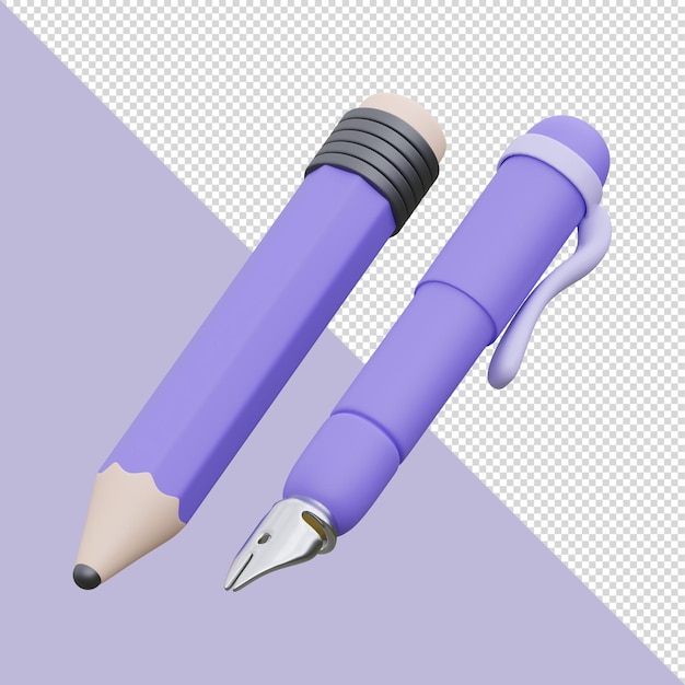 Lápiz y bolígrafo 3D de color púrpura
