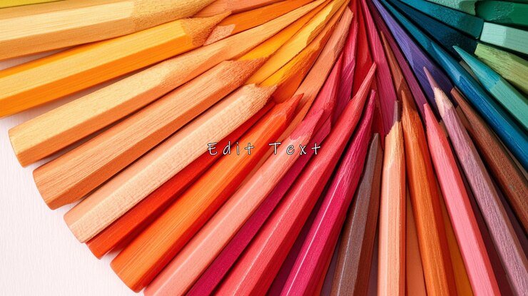 PSD lápiz de colores dispuestos en un patrón radial
