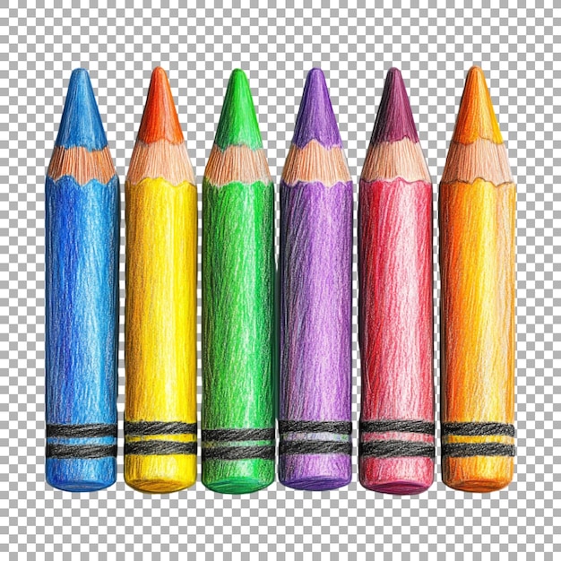 Lápiz de colores en un fondo transparente generado por Ai