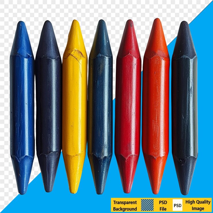 PSD lápiz de colores de primer plano