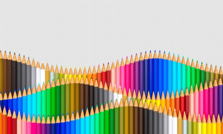 PSD lápiz de colores que forman patrones ondulados