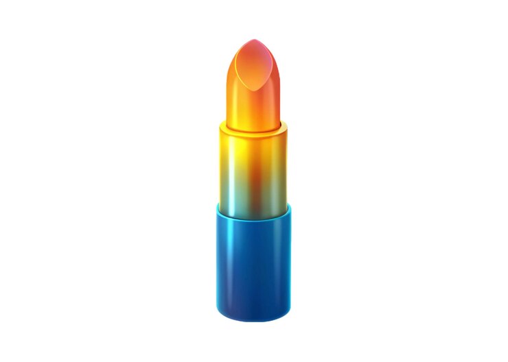 PSD lápiz labial colorido png aislado en la parte trasera transparente