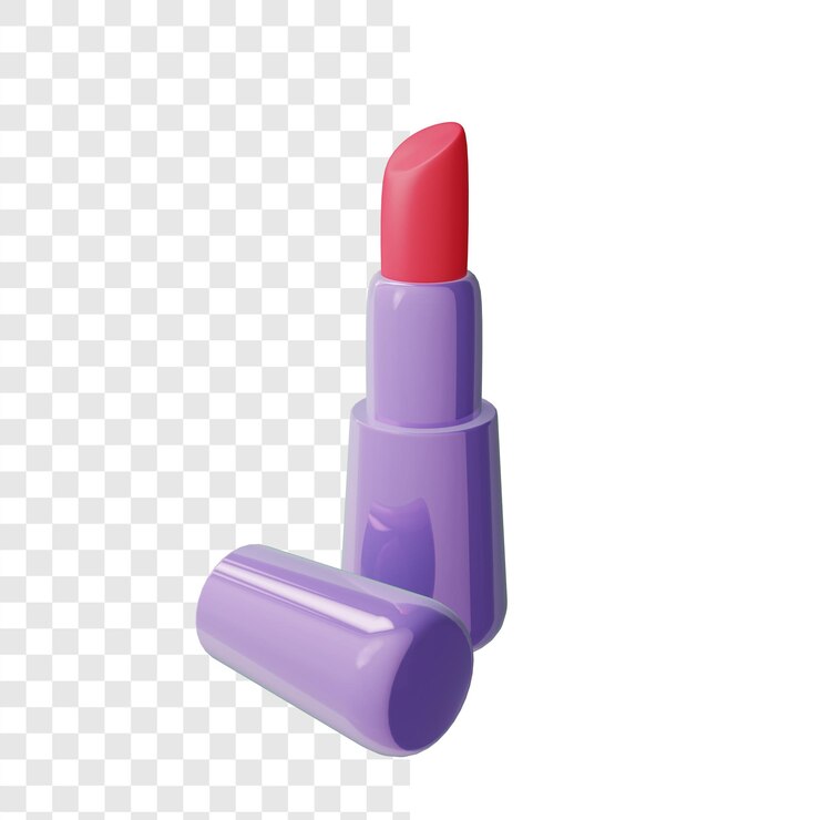 Lápiz Labial Maquillaje Cosmético Representación 3d Fondo Alfa