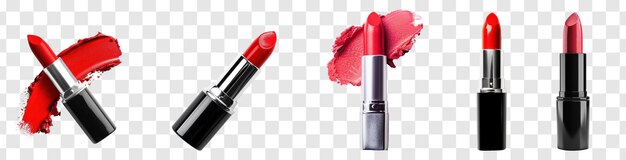 El lápiz labial rojo moderno aislado aislado en fondo transparente