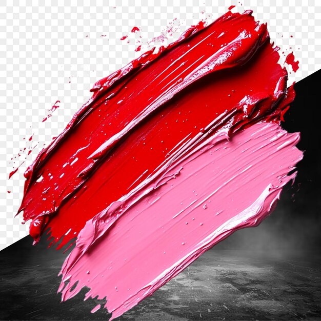un lápiz labial rojo y rosa con un fondo negro