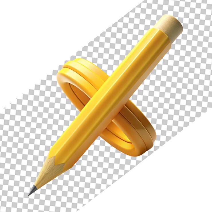 PSD lápiz mínimo aislado de fondo con corte de ruta 3d renderización
