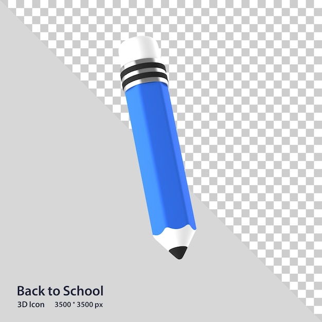 El lápiz de regreso a la escuela 3D Icon Render