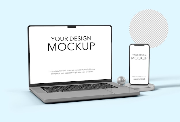 Laptop and smartphone mockup