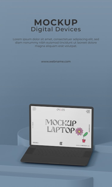 Laptop auf Podium-Mockup