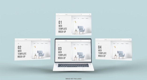 Laptop-Bildschirm mit Website-Präsentationsmodell