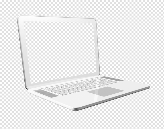 PSD laptop branco isolado