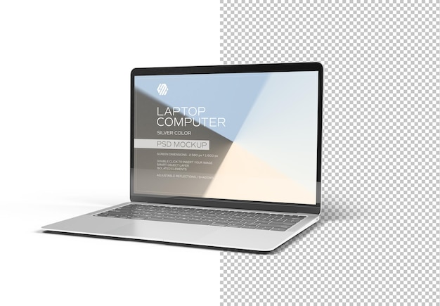 Laptop-Computer isoliert auf weißem Mockup