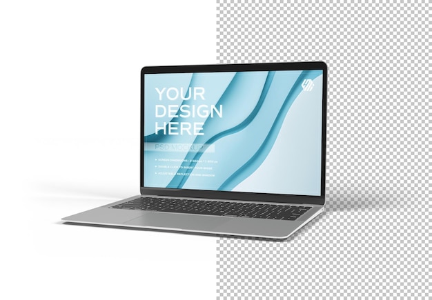 Laptop-Computer isoliert auf weißem Mockup