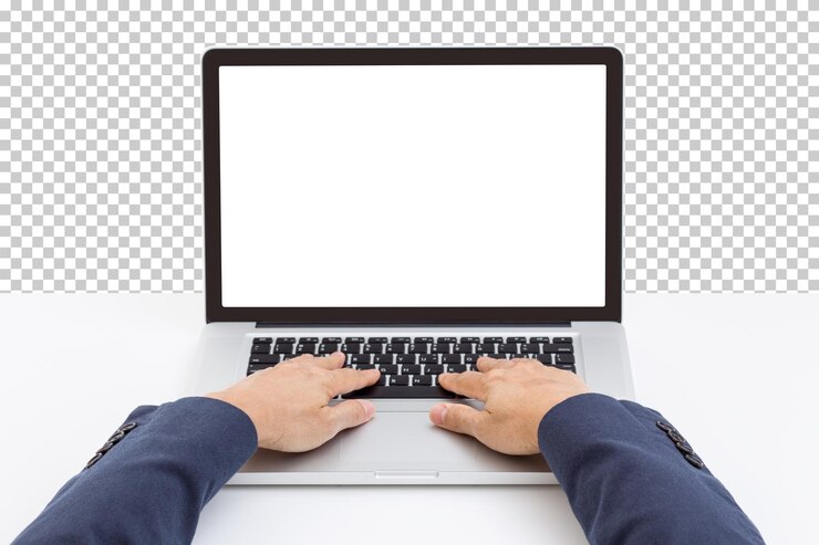 Laptop-Computer mit leerem Bildschirm