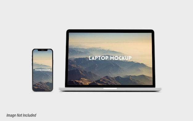 Laptop e telefono mockup Premium Psd