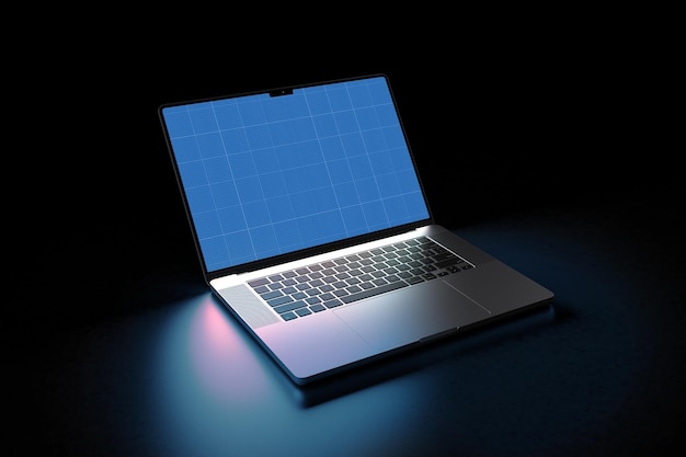 Laptop in dark mockup