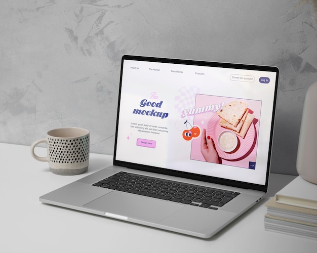 Laptop in einem einfachen Szenario-Mockup