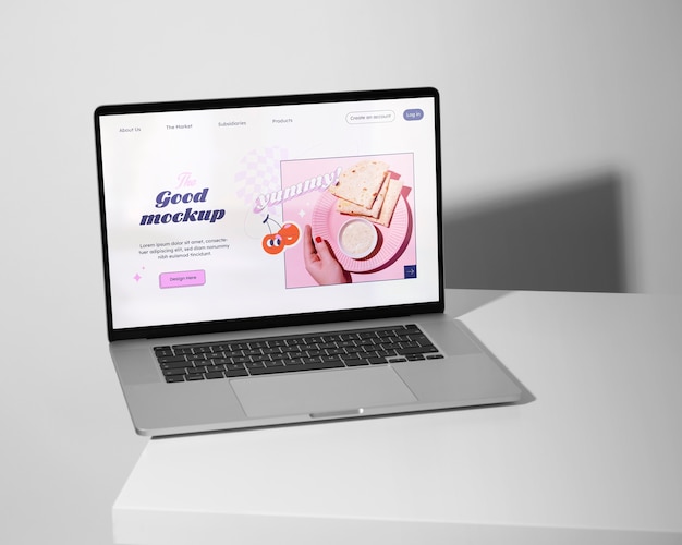 Laptop in einem einfachen Szenario-Mockup