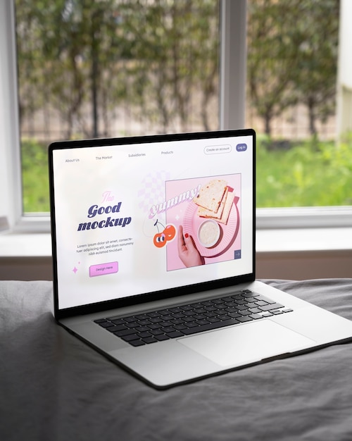 Laptop in einem einfachen Szenario-Mockup