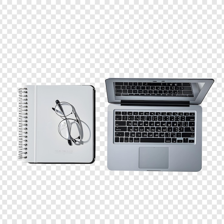 PSD laptop isolato su uno sfondo trasparente