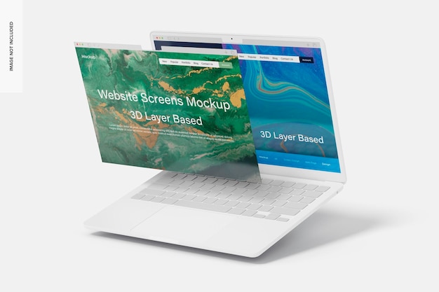 Laptop M2 Sito Web Mockup, Prospettiva