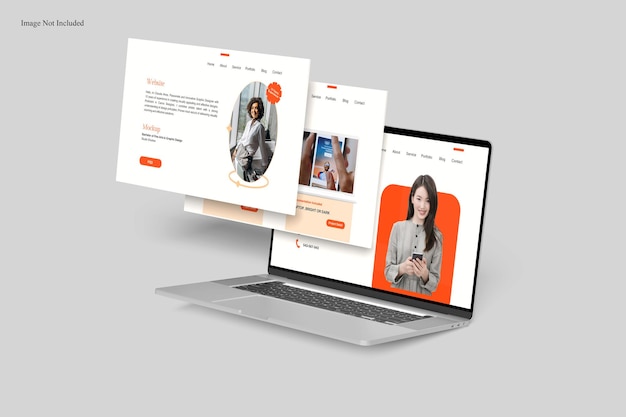 Laptop mit Webseiten-Mockup